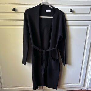 Aritzia Babaton Ty Belted Long Cardigan in Black Small